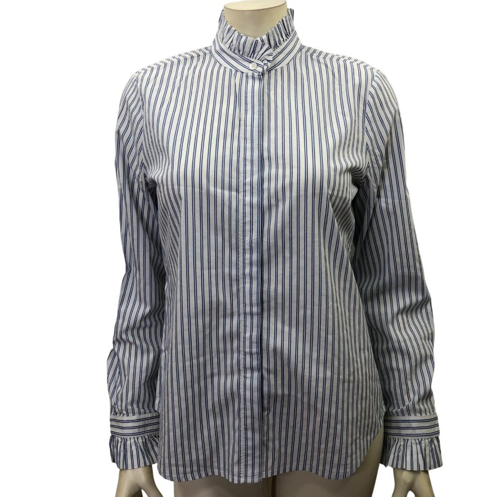 ANTONIO MELANI RUFFLE NECK LONG SLLEVE TOP MD‎